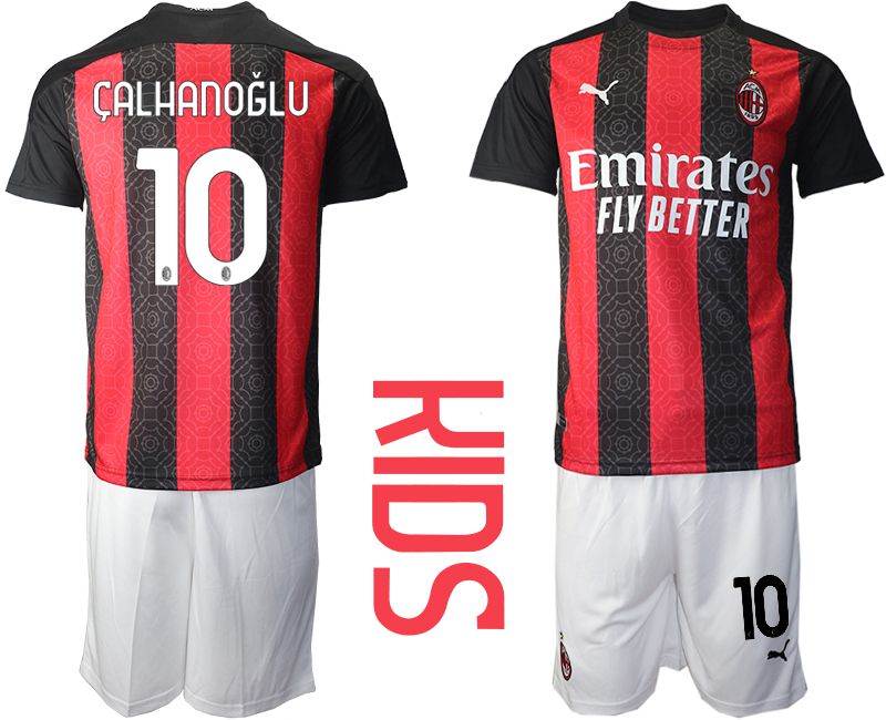 Youth 2020-2021 club AC milan home #10 red Soccer Jerseys